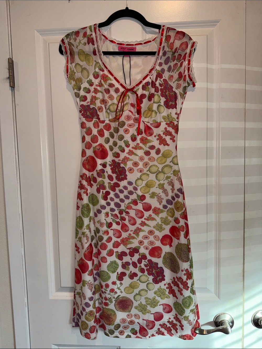 Betsey Johnson Fruit-Print Cap Sleeve Dress